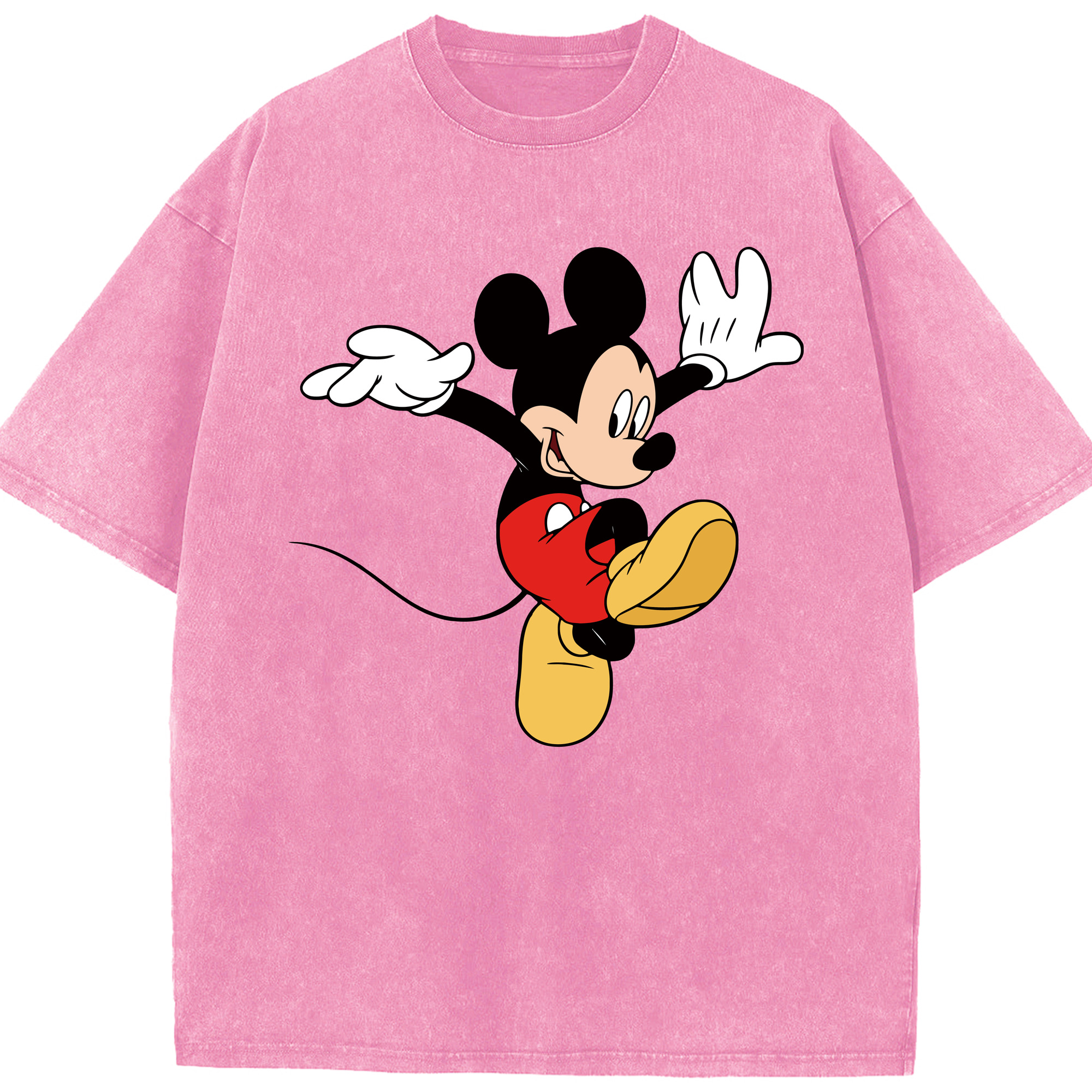 （画像用） ミッキーマウス Mickey Mouse 綿100% ヴィンテージ風 半袖Tシャツ（フロントプリント）